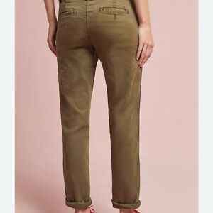 CHINO BY Anthropologie 27 Women Ripstop Green Relaxed Pants Velvet Line Side